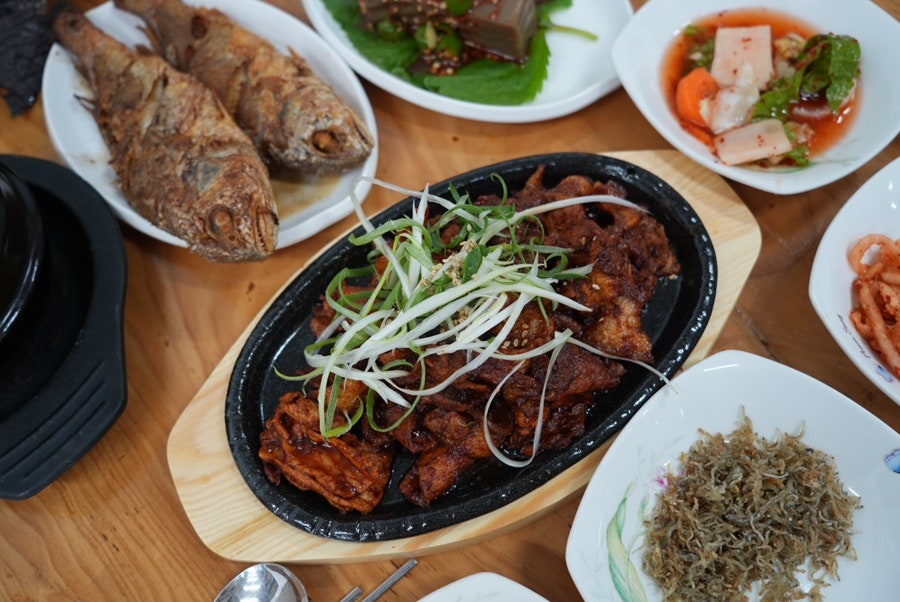 녹차골식당 음식 클로즈업