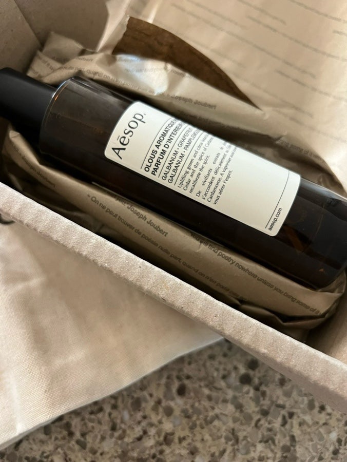 이솝 룸 스프레이 사용 모습